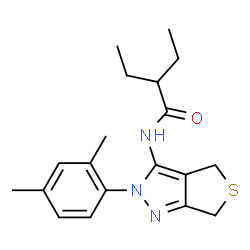 ChemSpider 2D Image | N-[2-(2,4-Dimethylphenyl)-2,6-dihydro-4H-thieno[3,4-c]pyrazol-3-yl]-2-ethylbutanamide | C19H25N3OS