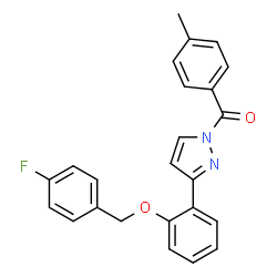 ChemSpider 2D Image | (3-{2-[(4-Fluorobenzyl)oxy]phenyl}-1H-pyrazol-1-yl)(4-methylphenyl)methanone | C24H19FN2O2