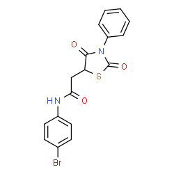 ChemSpider 2D Image | N-(4-Bromophenyl)-2-(2,4-dioxo-3-phenyl-1,3-thiazolidin-5-yl)acetamide | C17H13BrN2O3S