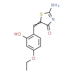 ChemSpider 2D Image | 2-Amino-5-(4-ethoxy-2-hydroxybenzylidene)-1,3-thiazol-4(5H)-one | C12H12N2O3S