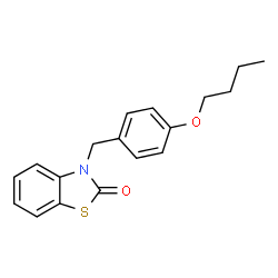 ChemSpider 2D Image | 3-(4-Butoxybenzyl)-1,3-benzothiazol-2(3H)-one | C18H19NO2S