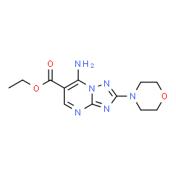 ChemSpider 2D Image | Ethyl 7-amino-2-(4-morpholinyl)[1,2,4]triazolo[1,5-a]pyrimidine-6-carboxylate | C12H16N6O3