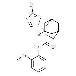 ChemSpider 2D Image | 3-(3-Chloro-1H-1,2,4-triazol-1-yl)-N-(2-methoxyphenyl)-1-adamantanecarboxamide | C20H23ClN4O2