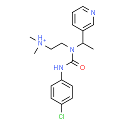 ChemSpider 2D Image | 2-{[(4-Chlorophenyl)carbamoyl][1-(3-pyridinyl)ethyl]amino}-N,N-dimethylethanaminium | C18H24ClN4O