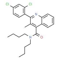 ChemSpider 2D Image | N,N-Dibutyl-2-(2,4-dichlorophenyl)-3-methyl-4-quinolinecarboxamide | C25H28Cl2N2O