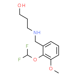 ChemSpider 2D Image | 3-{[2-(Difluoromethoxy)-3-methoxybenzyl]amino}-1-propanol | C12H17F2NO3