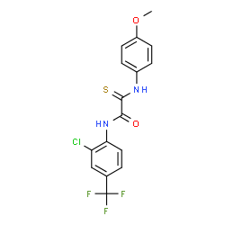 ChemSpider 2D Image | N-[2-Chloro-4-(trifluoromethyl)phenyl]-2-[(4-methoxyphenyl)amino]-2-thioxoacetamide | C16H12ClF3N2O2S