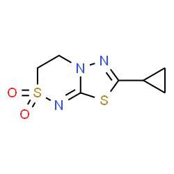 ChemSpider 2D Image | 7-Cyclopropyl-3,4-dihydro[1,3,4]thiadiazolo[2,3-c][1,2,4]thiadiazine 2,2-dioxide | C7H9N3O2S2