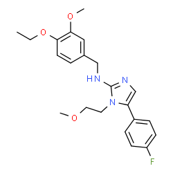 ChemSpider 2D Image | N-(4-Ethoxy-3-methoxybenzyl)-5-(4-fluorophenyl)-1-(2-methoxyethyl)-1H-imidazol-2-amine | C22H26FN3O3