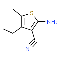 ChemSpider 2D Image | 2-Amino-4-ethyl-5-methyl-3-thiophenecarbonitrile | C8H10N2S