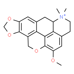 ChemSpider 2D Image | 1-Methoxy-5,5-dimethyl-4,5,5a,11-tetrahydro-3H,6H-8,10,12-trioxa-5-azoniabenzo[fg]cyclopenta[a]pyrene | C21H22NO4
