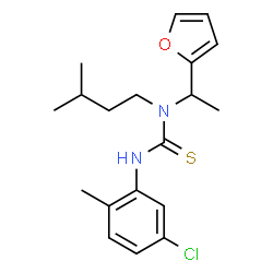 ChemSpider 2D Image | 3-(5-Chloro-2-methylphenyl)-1-[1-(2-furyl)ethyl]-1-(3-methylbutyl)thiourea | C19H25ClN2OS