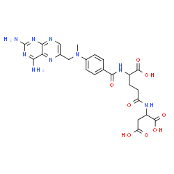 ChemSpider 2D Image | N-(4-{[(2,4-Diamino-6-pteridinyl)methyl](methyl)amino}benzoyl)-gamma-glutamylaspartic acid | C24H27N9O8
