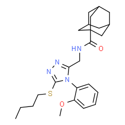 ChemSpider 2D Image | N-{[5-(Butylsulfanyl)-4-(2-methoxyphenyl)-4H-1,2,4-triazol-3-yl]methyl}-1-adamantanecarboxamide | C25H34N4O2S