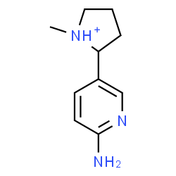 ChemSpider 2D Image | 2-(6-Amino-3-pyridinyl)-1-methylpyrrolidinium | C10H16N3