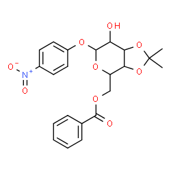 ChemSpider 2D Image | 4-Nitrophenyl 6-O-benzoyl-3,4-O-isopropylidenehexopyranoside | C22H23NO9