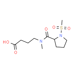 ChemSpider 2D Image | 4-{Methyl[1-(methylsulfonyl)prolyl]amino}butanoic acid | C11H20N2O5S