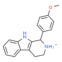 ChemSpider 2D Image | 1-(4-Methoxyphenyl)-2,3,4,9-tetrahydro-1H-beta-carbolin-2-ium | C18H19N2O