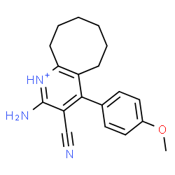 ChemSpider 2D Image | 2-Amino-3-cyano-4-(4-methoxyphenyl)-5,6,7,8,9,10-hexahydrocycloocta[b]pyridinium | C19H22N3O