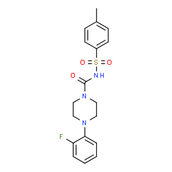ChemSpider 2D Image | 4-(2-Fluorophenyl)-N-[(4-methylphenyl)sulfonyl]-1-piperazinecarboxamide | C18H20FN3O3S