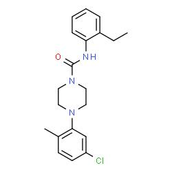 ChemSpider 2D Image | 4-(5-Chloro-2-methylphenyl)-N-(2-ethylphenyl)-1-piperazinecarboxamide | C20H24ClN3O