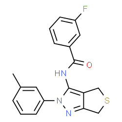 ChemSpider 2D Image | 3-Fluoro-N-[2-(3-methylphenyl)-2,6-dihydro-4H-thieno[3,4-c]pyrazol-3-yl]benzamide | C19H16FN3OS