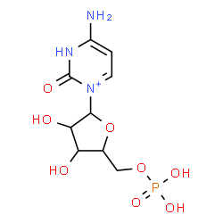 ChemSpider 2D Image | 4-Amino-2-oxo-1-(5-O-phosphonopentofuranosyl)-2,3-dihydropyrimidin-1-ium | C9H15N3O8P