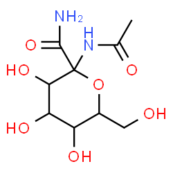ChemSpider 2D Image | 2-Acetamido-3,4,5-trihydroxy-6-(hydroxymethyl)tetrahydro-2H-pyran-2-carboxamide | C9H16N2O7