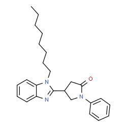 ChemSpider 2D Image | 4-(1-Octyl-1H-benzimidazol-2-yl)-1-phenyl-2-pyrrolidinone | C25H31N3O
