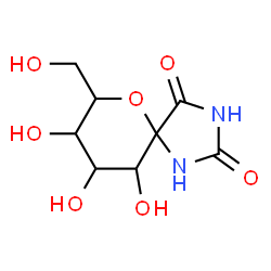 ChemSpider 2D Image | 8,9,10-Trihydroxy-7-(hydroxymethyl)-6-oxa-1,3-diazaspiro[4.5]decane-2,4-dione | C8H12N2O7