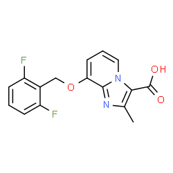 ChemSpider 2D Image | 8-((2,6-Difluorobenzyl)oxy)-2-methylimidazo[1,2-a]pyridine-3-carboxylic acid | C16H12F2N2O3