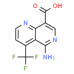 ChemSpider 2D Image | 5-Amino-4-(trifluoromethyl)-1,6-naphthyridine-8-carboxylic acid | C10H6F3N3O2