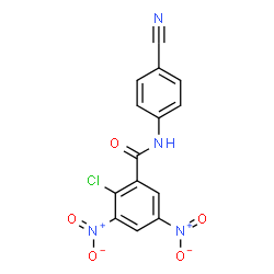 ChemSpider 2D Image | 2-Chloro-N-(4-cyanophenyl)-3,5-dinitrobenzamide | C14H7ClN4O5