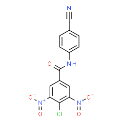 ChemSpider 2D Image | 4-Chloro-N-(4-cyanophenyl)-3,5-dinitrobenzamide | C14H7ClN4O5
