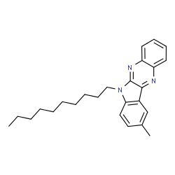 ChemSpider 2D Image | 6-Decyl-9-methyl-6H-indolo[2,3-b]quinoxaline | C25H31N3