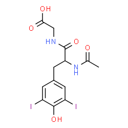 ChemSpider 2D Image | N-Acetyl-3,5-diiodotyrosylglycine | C13H14I2N2O5