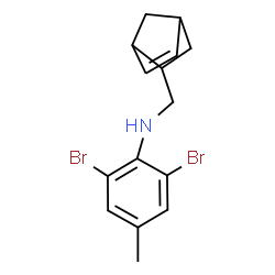 ChemSpider 2D Image | N-(Bicyclo[2.2.1]hept-5-en-2-ylmethyl)-2,6-dibromo-4-methylaniline | C15H17Br2N