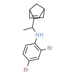 ChemSpider 2D Image | N-[1-(Bicyclo[2.2.1]hept-5-en-2-yl)ethyl]-2,4-dibromoaniline | C15H17Br2N