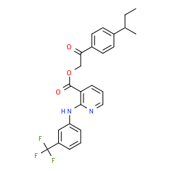 ChemSpider 2D Image | 2-(4-sec-Butylphenyl)-2-oxoethyl 2-{[3-(trifluoromethyl)phenyl]amino}nicotinate | C25H23F3N2O3