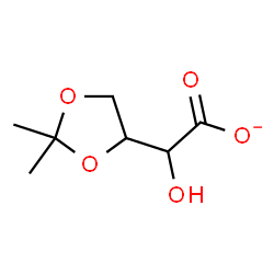 ChemSpider 2D Image | (2,2-Dimethyl-1,3-dioxolan-4-yl)(hydroxy)acetate | C7H11O5