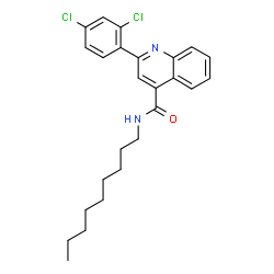 ChemSpider 2D Image | 2-(2,4-Dichlorophenyl)-N-nonyl-4-quinolinecarboxamide | C25H28Cl2N2O