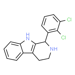ChemSpider 2D Image | 1-(2,3-Dichlorophenyl)-2,3,4,9-tetrahydro-1H-beta-carboline | C17H14Cl2N2