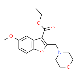 ChemSpider 2D Image | Ethyl 5-methoxy-2-(4-morpholinylmethyl)-1-benzofuran-3-carboxylate | C17H21NO5