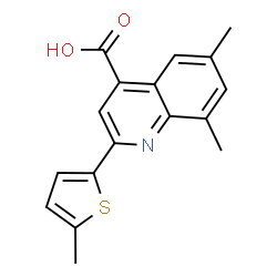 ChemSpider 2D Image | 6,8-Dimethyl-2-(5-methyl-2-thienyl)-4-quinolinecarboxylic acid | C17H15NO2S