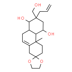 ChemSpider 2D Image | 7'-Allyl-7'-(hydroxymethyl)-4a'-methyl-3',4',4a',4b',5',6',7',8',8a',9'-decahydro-1'H-spiro[1,3-dioxolane-2,2'-phenanthrene]-5',8'-diol | C21H32O5