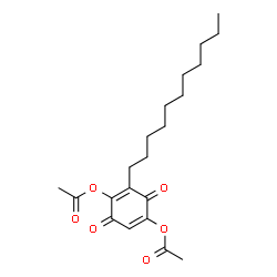ChemSpider 2D Image | 3,6-Dioxo-2-undecyl-1,4-cyclohexadiene-1,4-diyl diacetate | C21H30O6