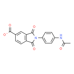 ChemSpider 2D Image | 2-(4-Acetamidophenyl)-1,3-dioxo-5-isoindolinecarboxylate | C17H11N2O5