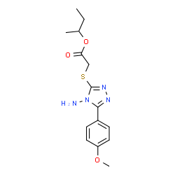 ChemSpider 2D Image | sec-Butyl {[4-amino-5-(4-methoxyphenyl)-4H-1,2,4-triazol-3-yl]sulfanyl}acetate | C15H20N4O3S