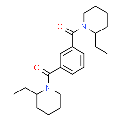 ChemSpider 2D Image | 1,3-Phenylenebis[(2-ethyl-1-piperidinyl)methanone] | C22H32N2O2