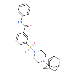 ChemSpider 2D Image | 3-{[4-(Adamantan-1-yl)-1-piperazinyl]sulfonyl}-N-phenylbenzamide | C27H33N3O3S